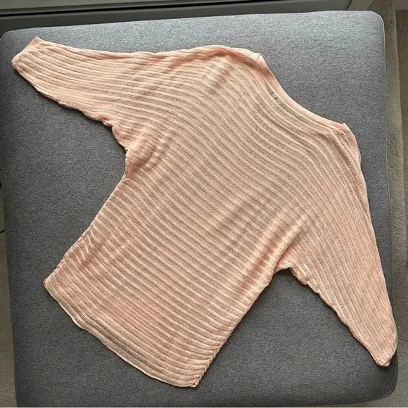 Alice + Olivia Blush Pink Sheer Lightweight Blouse Top - Picture 4 of 7